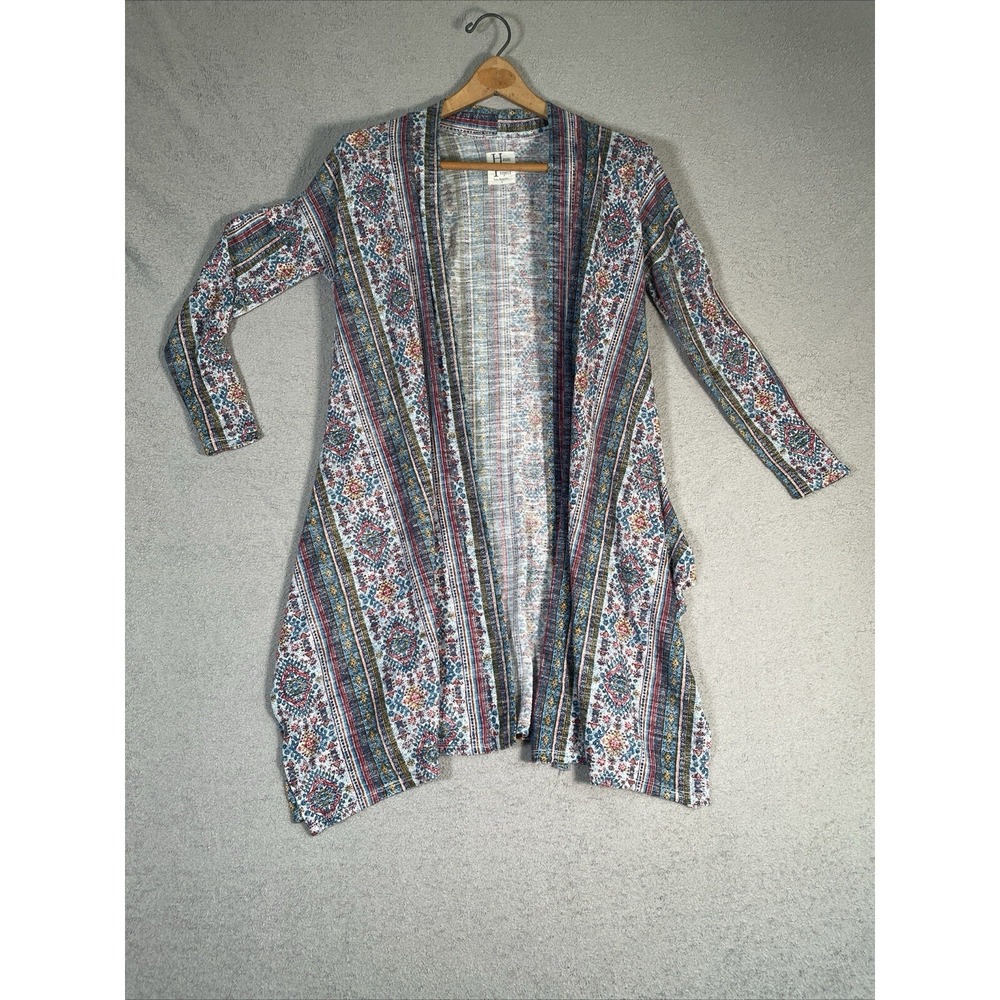 Haute Project Los Angeles Womens Small Open Front Geometric Tribal Cardigan Boho
